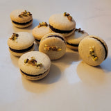 Pistachio and Dark Chocolate Macarons - box of 8